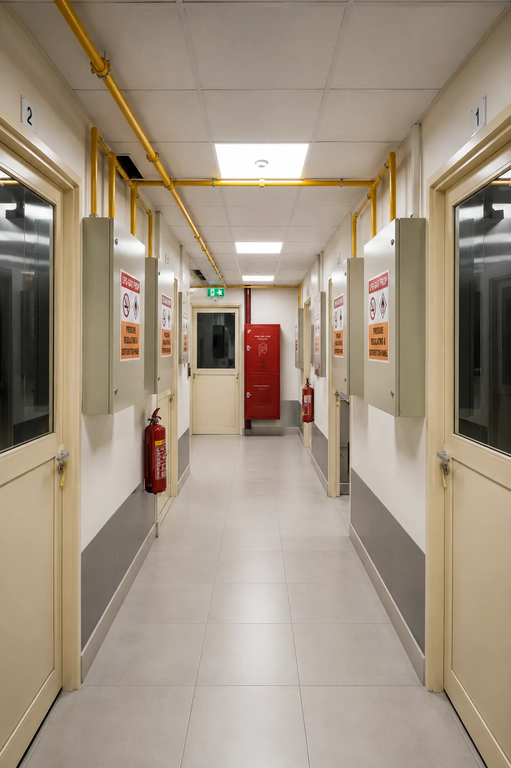 Royal Express DIP facility — Unit Corridor · Numbered Kitchens